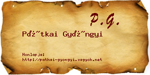 Pátkai Gyöngyi névjegykártya