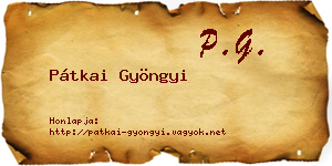 Pátkai Gyöngyi névjegykártya