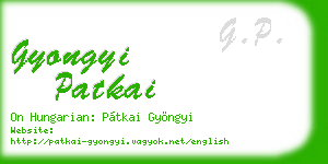 gyongyi patkai business card