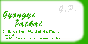 gyongyi patkai business card